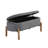 Storage Bench Gray Cushioned Seat Corduroy Upholstery Lift Top Solid Wood Legs 1Pc