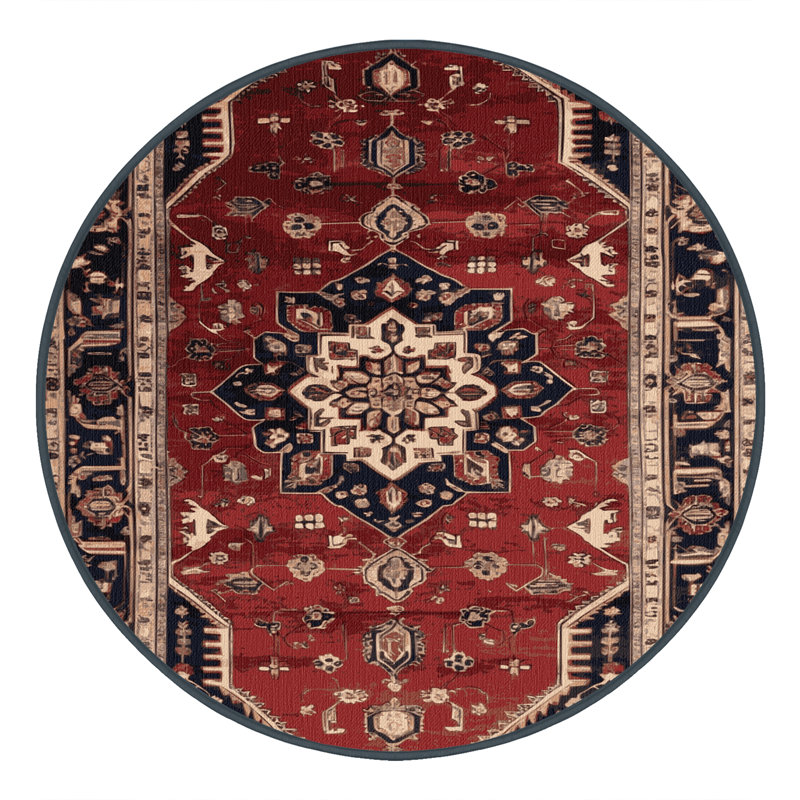 Tapis brun lavable à la machine, Rond 4 pi