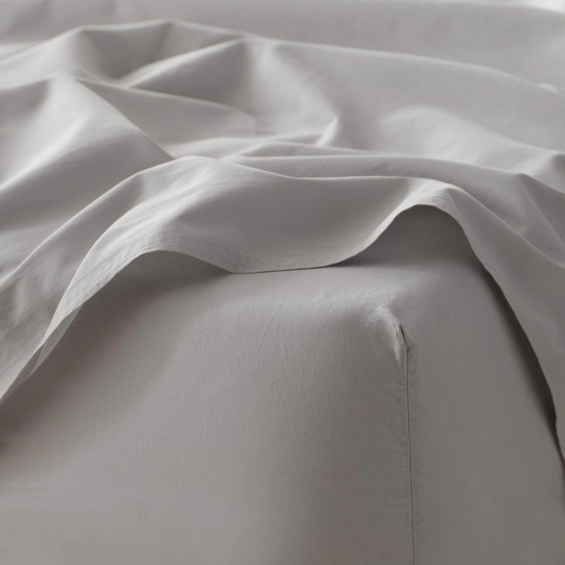 Double Stitch 100% Cotton Sheet Set, Queen Sheet Set with 2 Pillowcases, Winter Sky