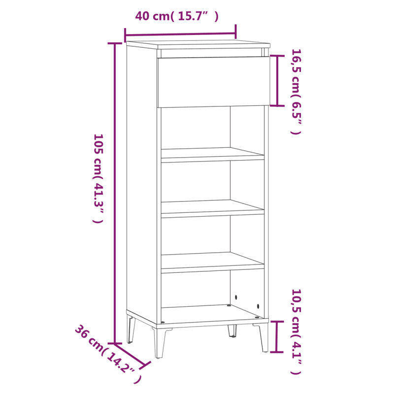 8 Pair Shoe Rack, Grey