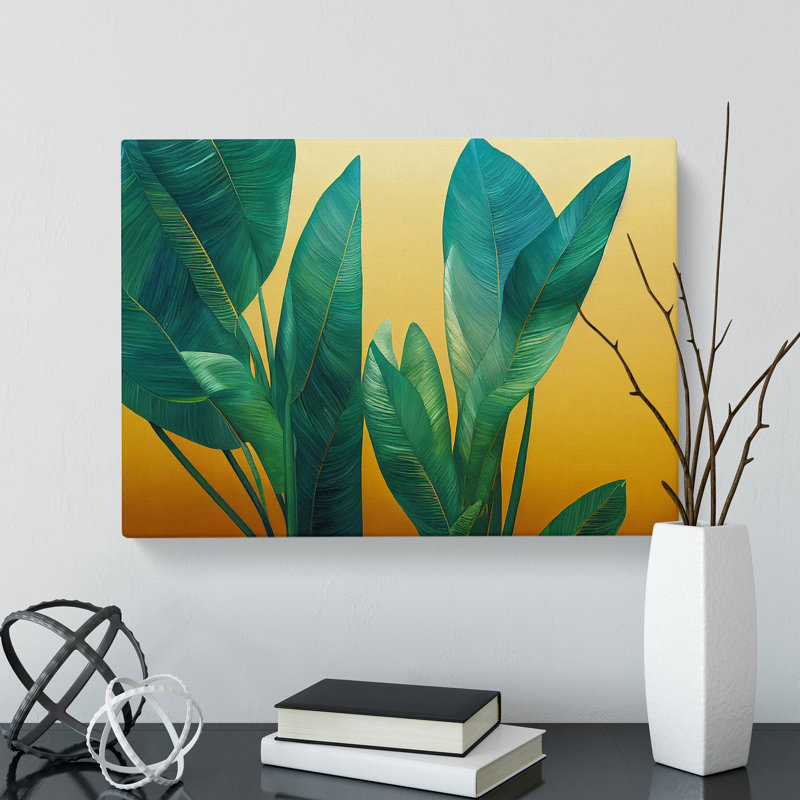 Cosmopolitan Tropical Leaves - Wrapped Canvas, 40cm H x 60cm W x 3cm D