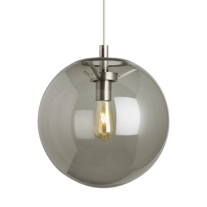 Palona 1 - Light LED Pendant, Satin Nickel, Smoke, No