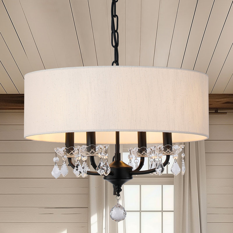 Lustre tambour en cristal 4 lumières Kayia