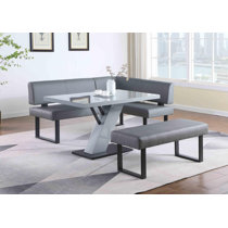 Radius Greystone Banquet Corner Nook 5-Piece Set in Grey Oak