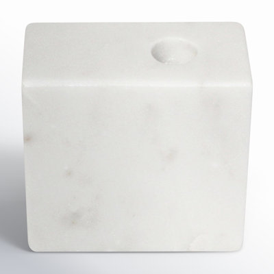 White Stone Taper Candle Holder