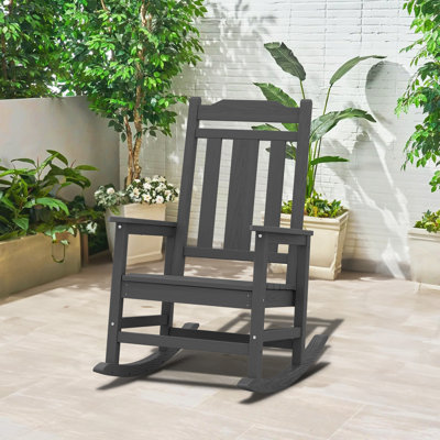 Wolak Oversized High Density Polyethylene Rocking Adirondack Chair by Winston Porter