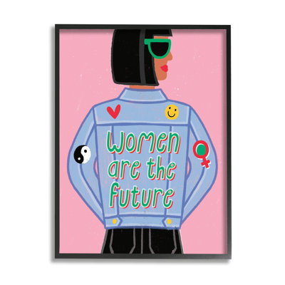 " Women Are The Future Girl Power Quote Denim Jacket "