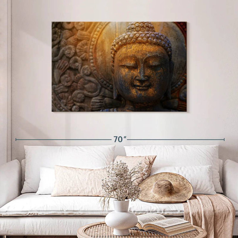 Statue de Bouddha Adella ensoleillée, H 30 po x l 45 po