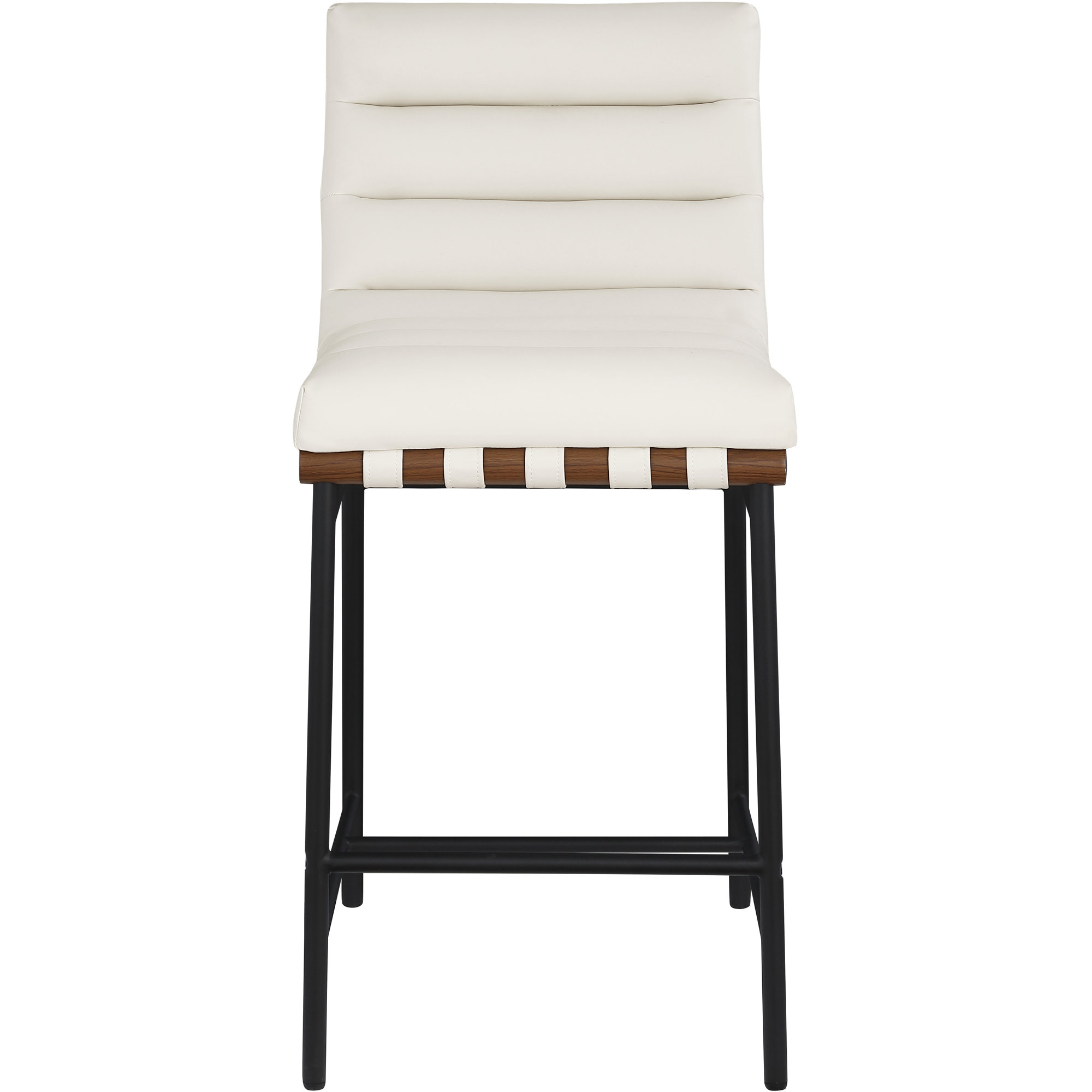 Vincentas Counter Stool, Soft Cream Faux Leather, Counter Stool (26.4" Seat Height)