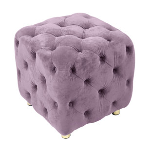 Exquisite Purple Velvet Living Room Storage Seat - Frame, Functional Soft Accent Stool Versatile And Stylish