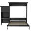 Grand lit escamotable avec tablettes de rangement, armoire murale pliante, conception à persiennes, bois de pin massif, noir