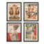 «Bathroom Decor Multicolor Office Leyendecker Art Deco Fashion Magazine Covers Classic», impression encadrée sur papier, 4 pièces-93012326-93012329