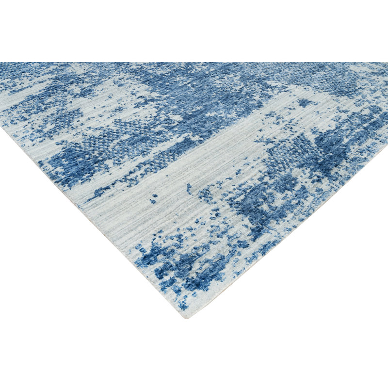 Handmade Wool Abstract Area Rug, Rectangle 6' x 9'