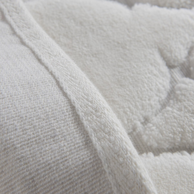 Luxurious Cotton Bathmat Set (2 Pieces), Ecru | Antibacterial, Non-Slip Underside | Dimensions: 19.7 x 23.6 inches & 23.6 x 39.4 inches | 100% Cotton, 1.76 lbs/yd², Machine Washable (30°C), Perfect for Home & Spa