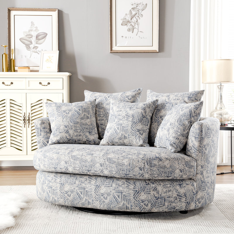 Causeuse pivotante de 57,5 po Keir, Bleu