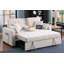 Causeuse-lit convertible en tissu avec console rabattable