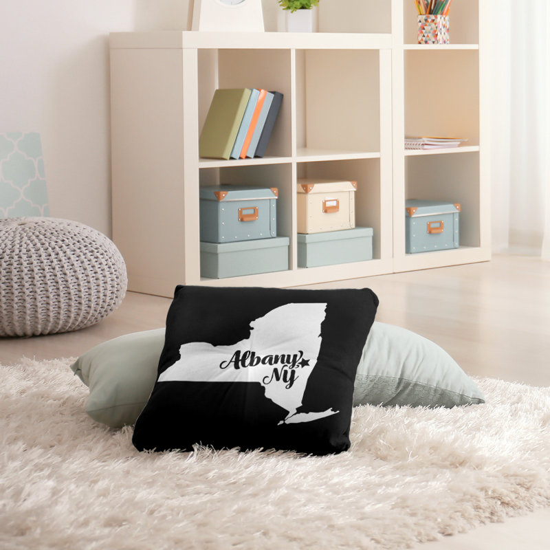 Coussin de plancher touffeté, 30 po x 30 po, Noir, Rochester