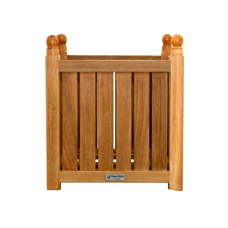 Teak Outdoor Square Planter Box, Small