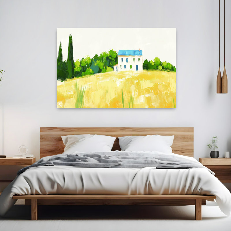 Art contemporain contemporain, paysage serein, paysage, nature, H 40 po x l 60 po