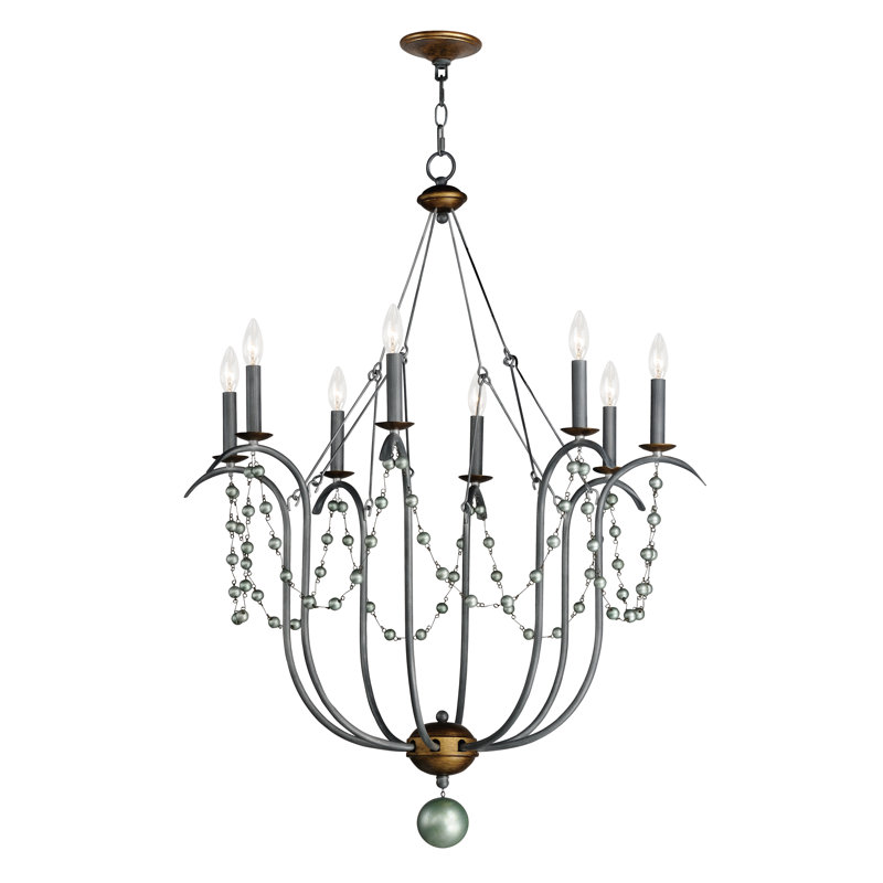 Lustre 8 lumières Zoticus, Noir doré