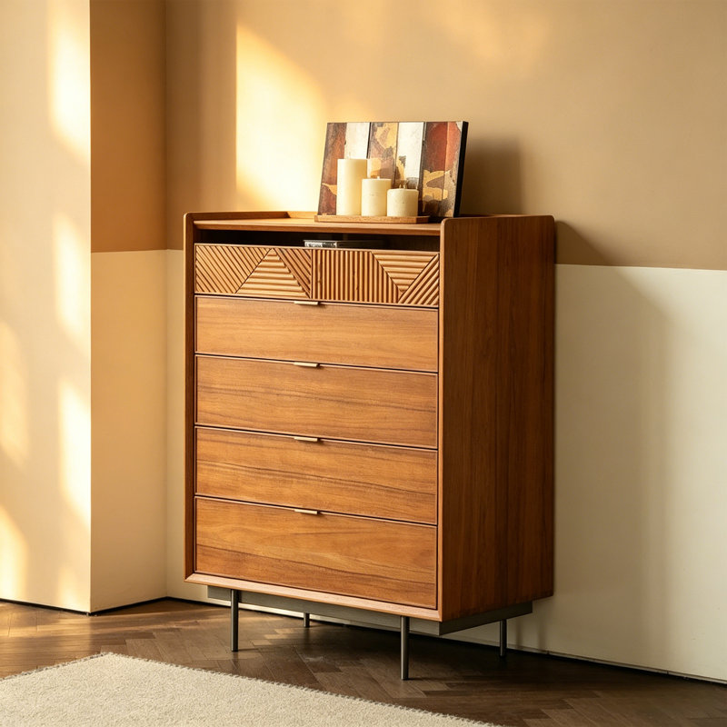 Commode d'appoint géométrique légère de luxe rétro