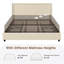 Lit double avec tiroirs de rangement Lit plateforme tapissier réglable-88284569-88284568