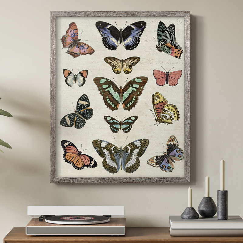 Flutterbys I Framed Print - Solid Wood, 15" H x 12" W