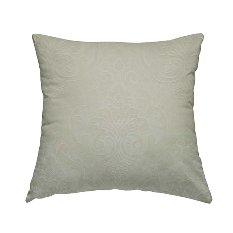 Shaner Damask Square Cushion, 55cm H x 55cm W x 5cm D, White