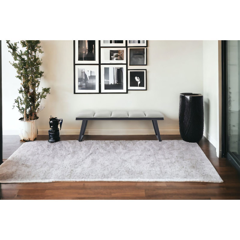 Banc rembourré en similicuir de 57 po Dumfries, Gris clair