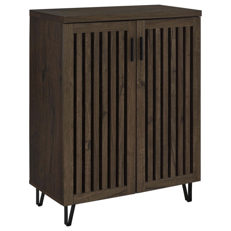 Clackamas Smoked Oak 2-Door Storage Cabinet, Oak