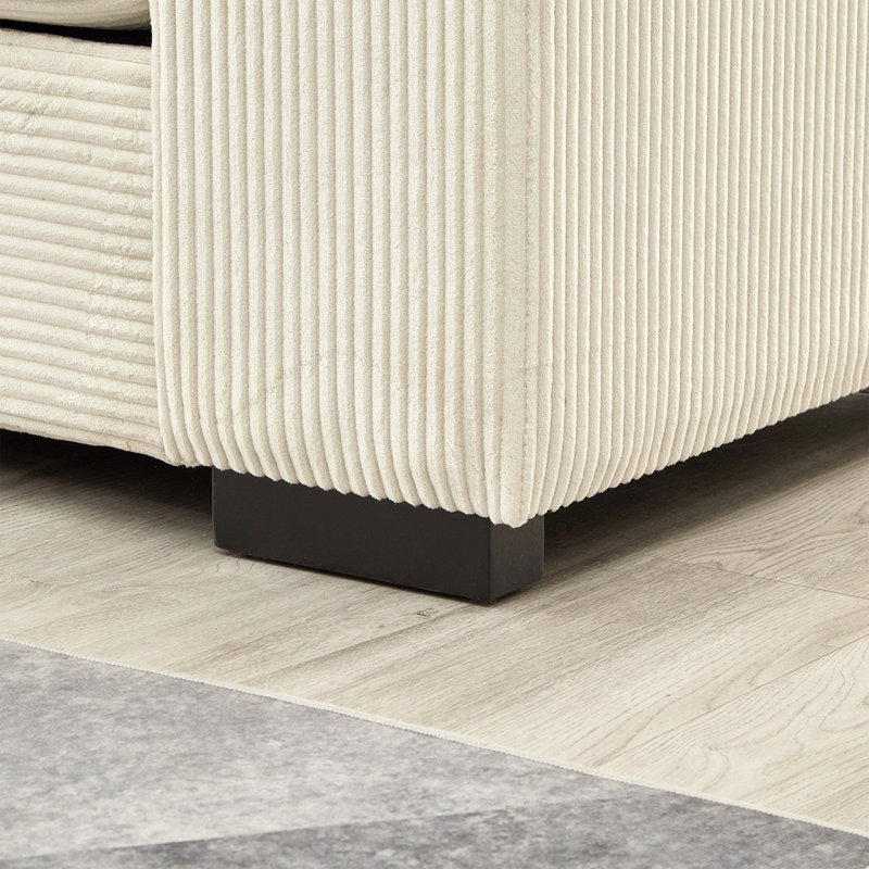 Canapé modulaire à assise profonde avec repose-pieds, Beige