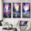 «Pine Tree Winter Twilight», 3 pièces sur toile-285825598-285825599