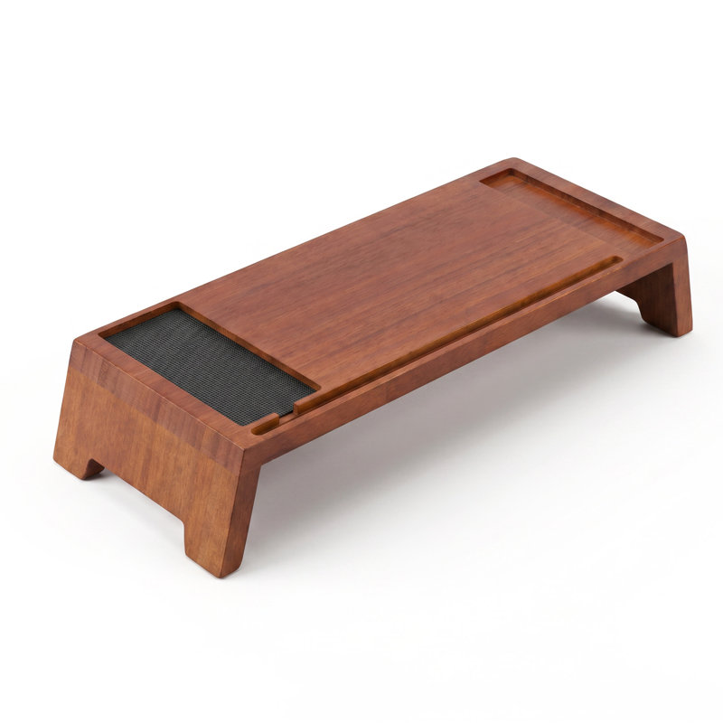 Support surélevé en bambou pour écran d'ordinateur/ordinateur portable, tablette de bureau en bois