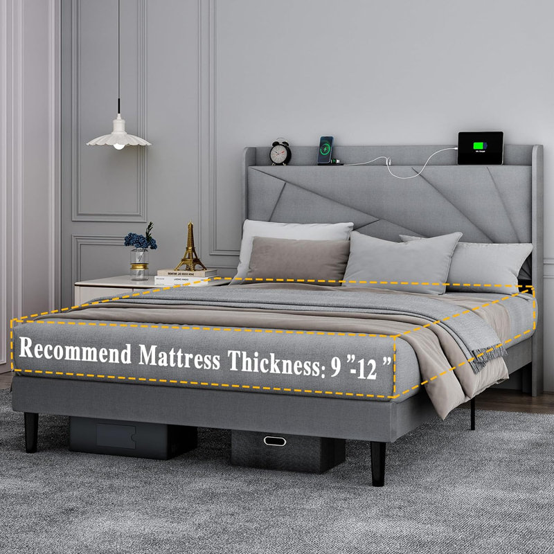 Medway Bed Frame with Charging Station, King