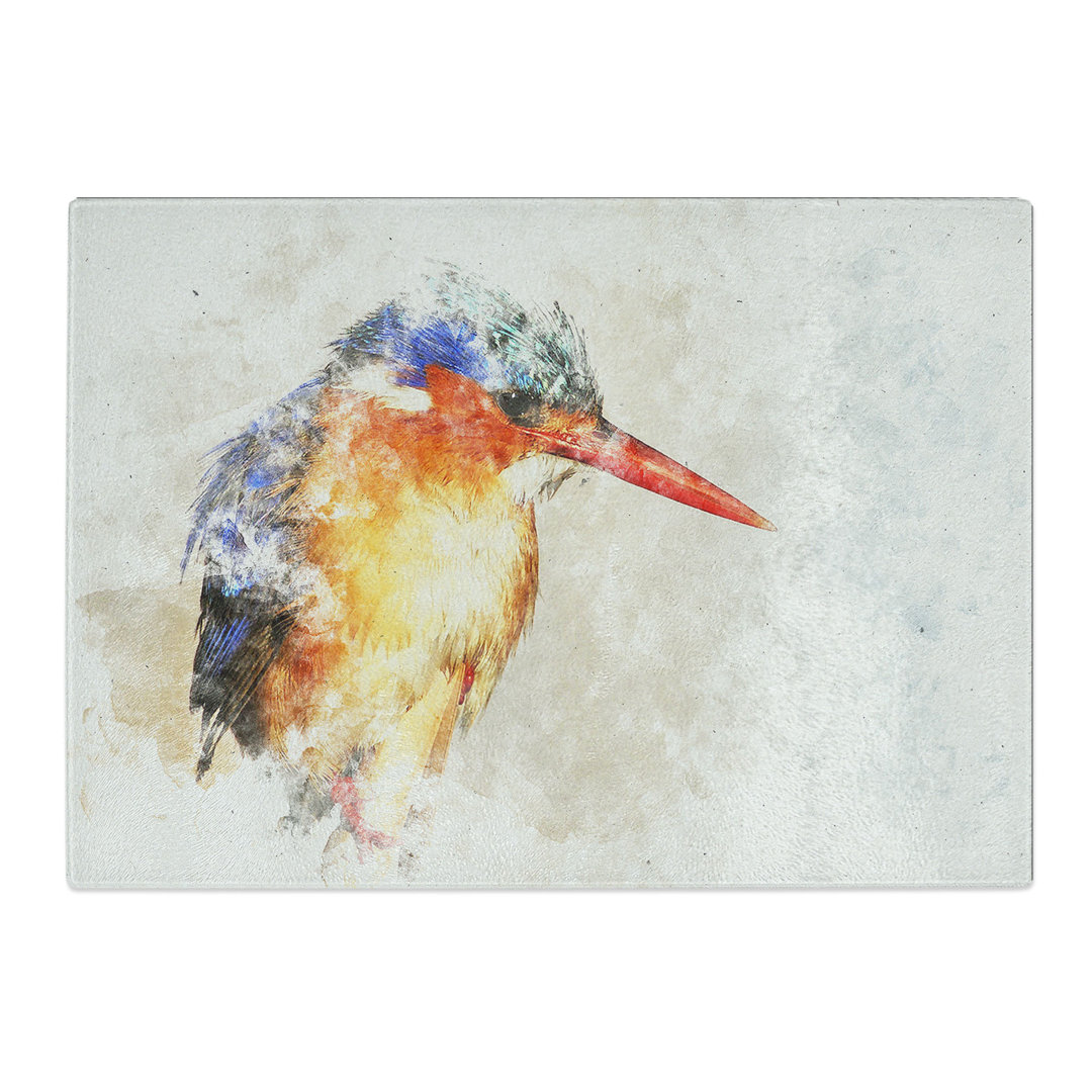 Tempered Glass Exquisite Kingfisher Bird Chopping Board