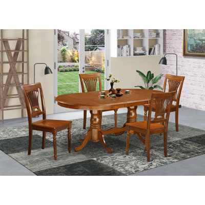 Ruhlman Butterfly Leaf Rubberwood Solid Wood Dining Set by Lark Manor