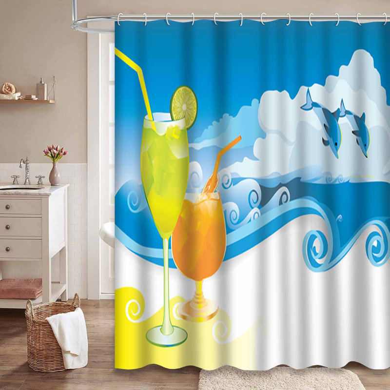 Rideau de douche imperméable à l'eau avec 12 crochets, L 72 po x l 78 po