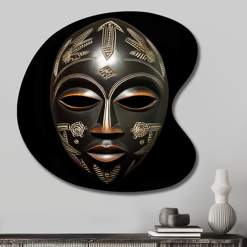 Cerys - art mural asymétrique en métal tribal africain, H 27 po x l 27 po