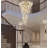 Transitional 25 Light Gold Aluminum Glass Chandelier