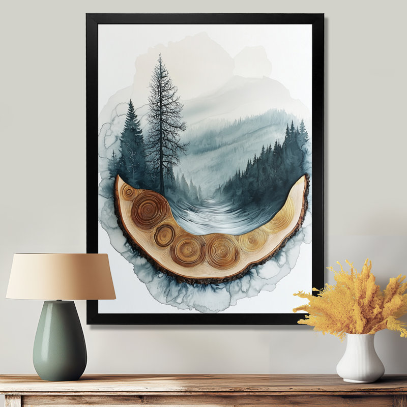 Glendel - paysages, art mural sur toile, H 40 po x l 30 po, Reproduction encadrée d'une seule photo, Noir