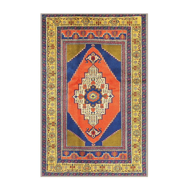 Tapis jaune Southwestern, Rectangle 7 pi x 10 pi