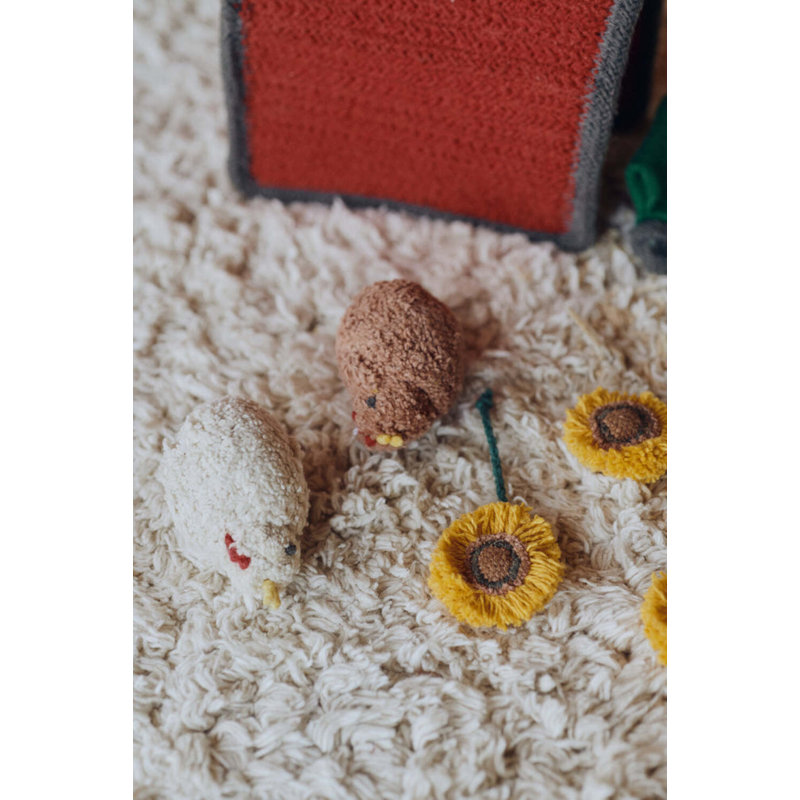 Growing Up On A Farm Hand Tufted Cotton Washable Abstract Indoor Rug