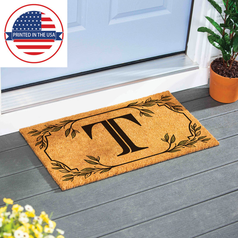 Monogram Coir Mat, Letter "T"