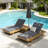79" L Acacia Solid Wood Frame Patio Chaise Lounge, With Folding Cushion & Side Table Outdoor Recliner Lounge Chair For Poolside, Deck Or Backyard-1989111766-1988486766-1988486756