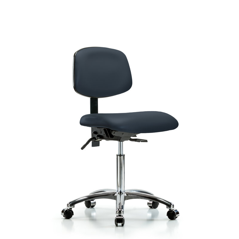 Landon Vinyl Task Chair, Casters, Imperial Blue, Not Included