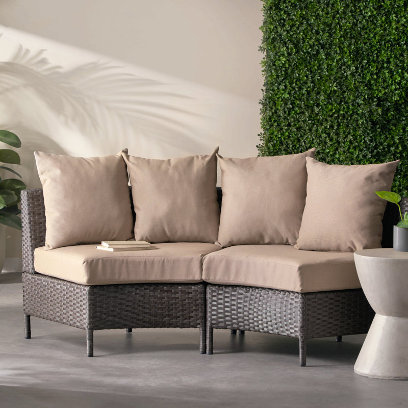 Canapé simple Pt Limon, Coussin brun / cadre brun foncé
