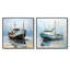 Ensemble de 2 bateaux de pêche bleus et blancs-193456771-193456768