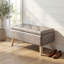 Banc de rangement avec repose-pieds et plateau de rangement intégré, repose-pieds carré avec rangement-133458137-133458141