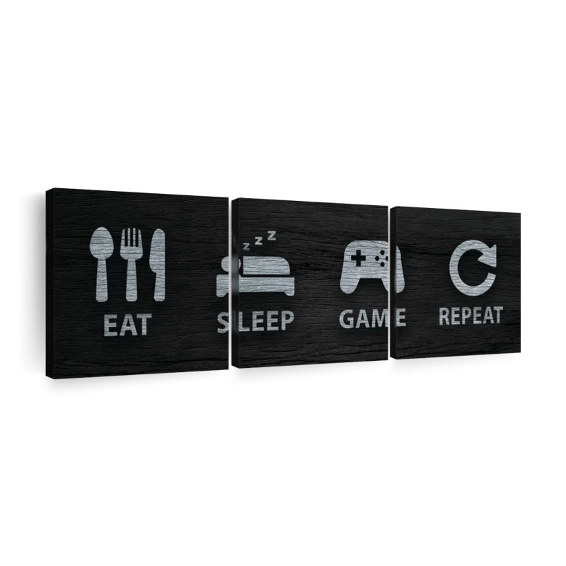 Ensemble de 3 jeux vidéo «Eat Sleep Game Répétition» par Logic Nerds, H 8 po x l 26 po x P 1 po