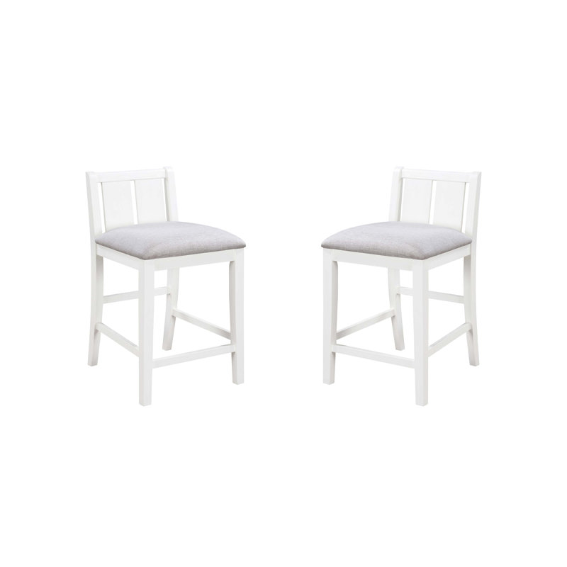 Ensemble de 2 chaises rembourrées Graham, Siège crème / cadre blanc